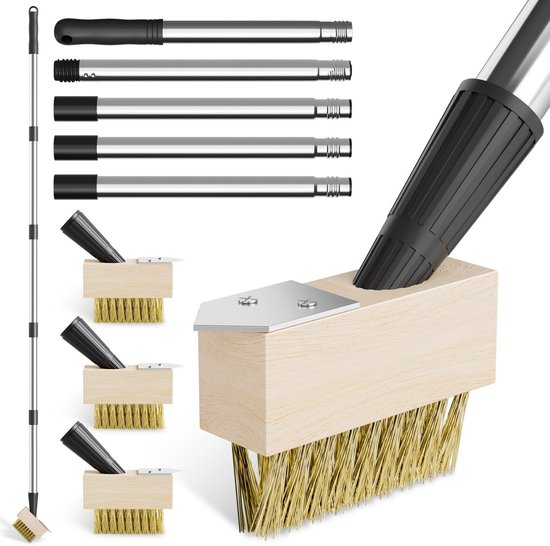 Dailygoods- Onkruidborstel met lange steel - Voegenschraper - Draadborstel - Mosverwijderaar - Tuingereedschap - Roestbestendig en duurzaam - Onkruidverwijderaar van Dailygoods