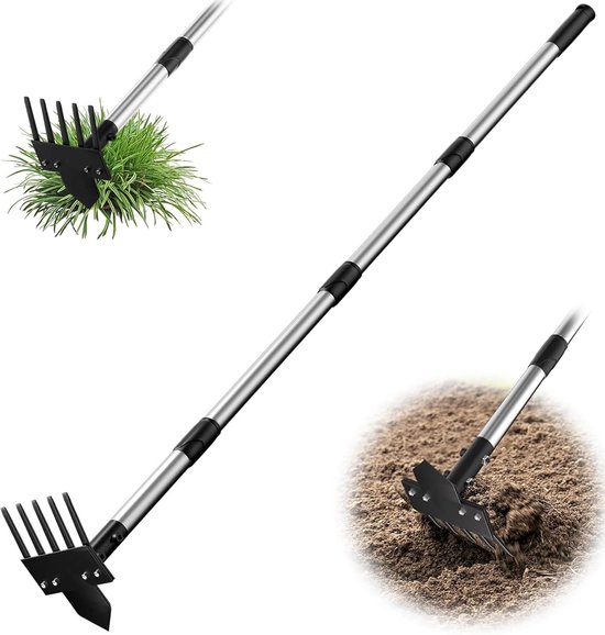 Dailygoods- Onkruidtrekker met lange steel - Tuin wieden tool - Onkruidverwijderaar - Handgereedschap - Geschikt voor alle soorten onkruid - Ideale hulp voor ontwortelen