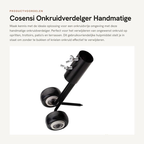 Dailygoods - Onkruidverdelger - Handmatige onkruidtrekker - Eenvoudig in gebruik - Zwart - Spleetzuiger - Tuin en terras - 2-in-1 model van Dailygoods