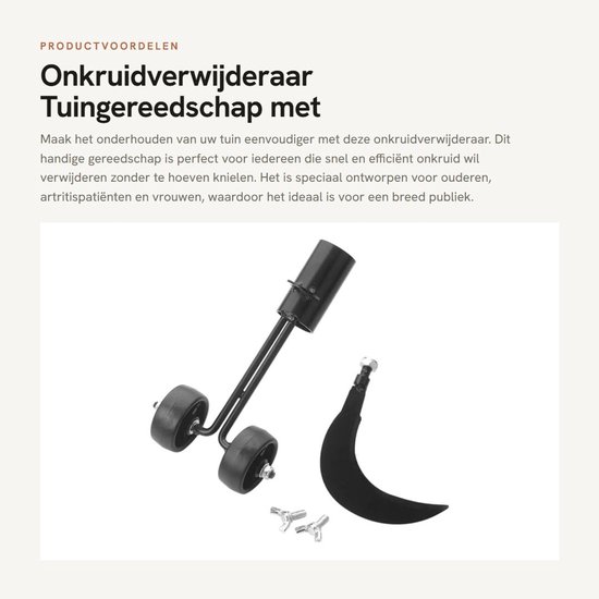 Dailygoods- Onkruidverwijderaar Ergonomisch - Onkruidtrekker met Wielen - Tuingereedschap - Lichtgewicht - 19 x 10 x 10 cm - Vermindert Rugpijn van Dailygoods