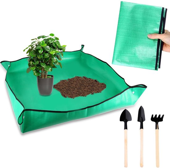Dailygoods- Plantenmat 100 x 100 cm - Opvouwbaar - Waterdicht - Tuinaccessoires - Tuingereedschap - Beschermt tegen vuil - Tuinmat van Dailygoods