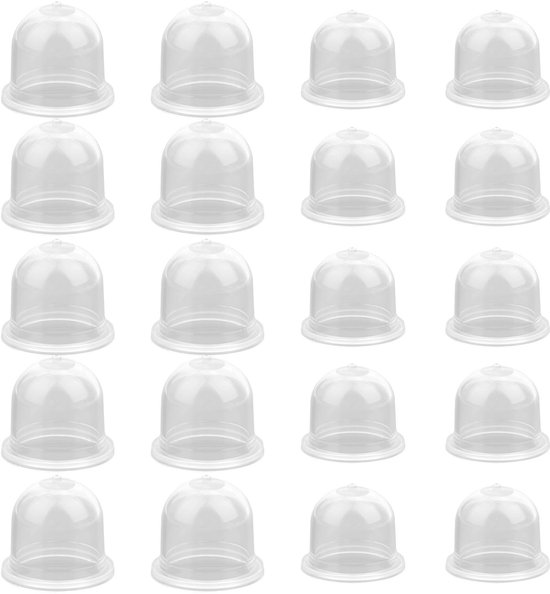 Dailygoods- Primerbol 20 Stuks - Transparant Plastic - Vervanging Pomplamp - Compatibel met ZAMA/WALBRO - Grasmaaiers/Kettingzagen - Afmetingen 2,2 x 1,9 cm / 1,86 x 1,5 cm - Carburateur