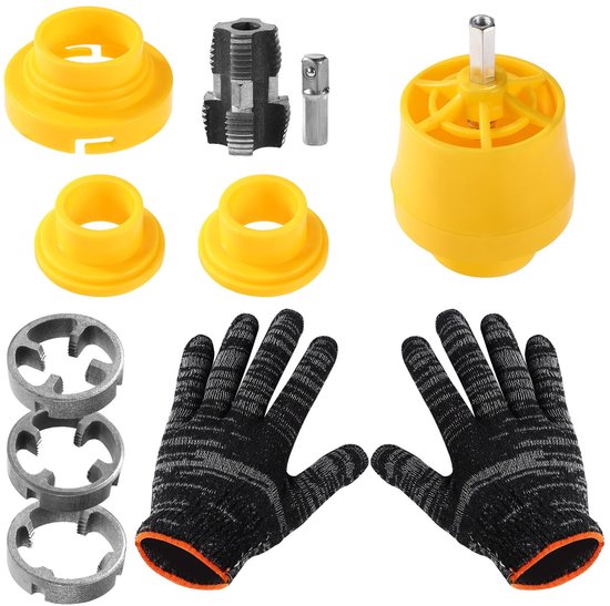 Dailygoods - PVC Pijp Draadsnijset met Handschoenen voor Elektrische Boormachine