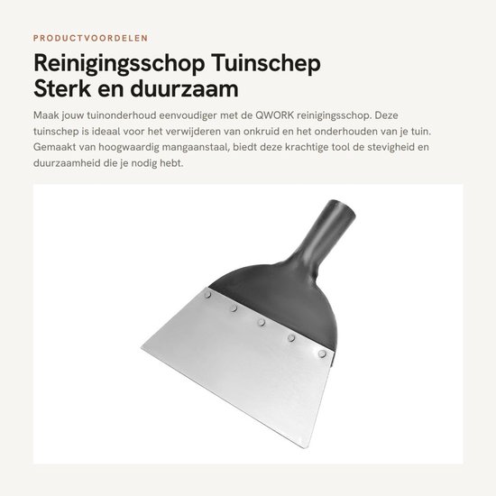 Dailygoods- Reinigingsschop Hoogwaardig Mangaanstaal - Tuinschep - Tuingereedschap - Vervangingskop - Versterkte Handgreep - 23 cm