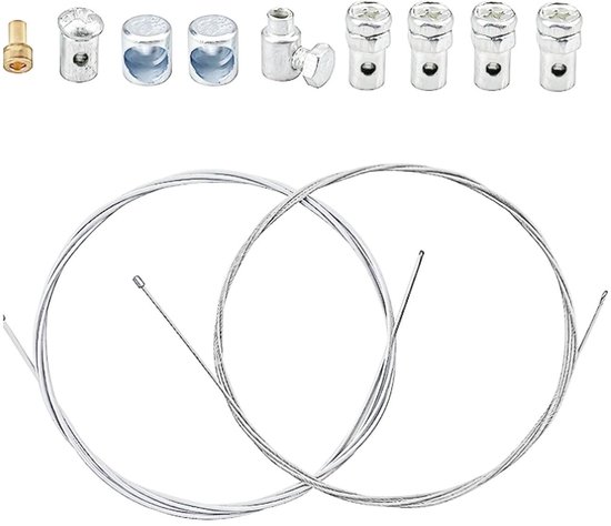 Dailygoods- Reparatieset Universeel - Koppelings-/Remkabel - 2 x Gaskabel 2 m - Inclusief Kabelbinder - Hoogwaardig Staal - Duurzaam en Slijtvast - Kabelset