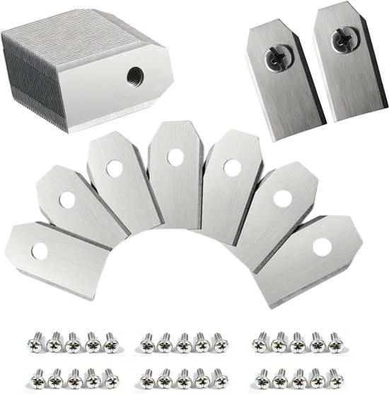 Dailygoods- Reservemessen 30 Stuks - Roestvrij Stalen Messen - Compatibel met Navimow i105E/i108E - Accessoires voor Robotmaaiers - Duurzaam en Corrosiebestendig - 35 x 18 x 0,75 mm - Robotmaaimessen