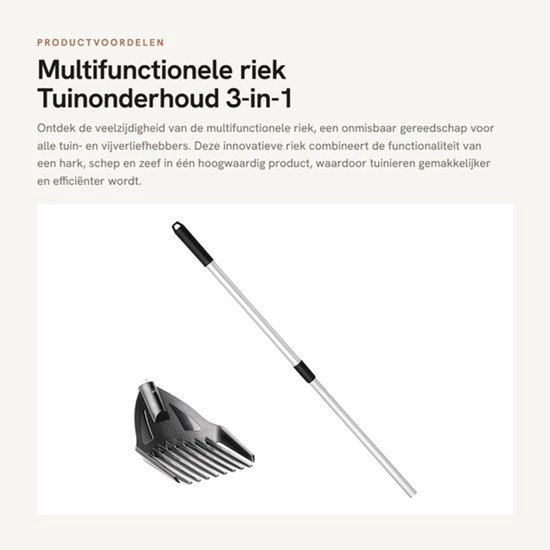 Dailygoods- Riek Multifunctioneel - Tuinonderhoud - Hark/Schep/Zeef