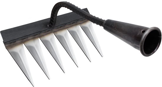 Dailygoods - Robuuste Tuinhark van Koolstofstaal - 6-tands Hark