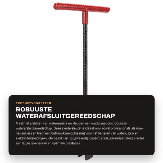 Dailygoods - Robuuste Waterafsluitgereedschap Sleutelsleutel - Roestvrij Staal T-handvat voor Kleppen