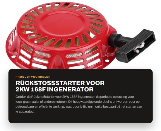 Dailygoods- Rückstoßstarter 2KW - Ingenerator - Pull Start Assembly - Rasenmaaier - Rückholfedern - Hoogwaardige kwaliteit