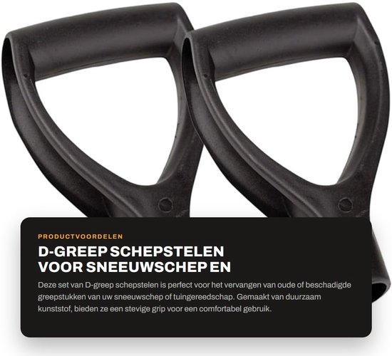 Dailygoods- Schepstelen 2 Stuks - D-greep - Kunststof - Lichtgewicht - Antislip - Afmetingen 18,5 x 11,5 x 3,4 cm - Schepsteel