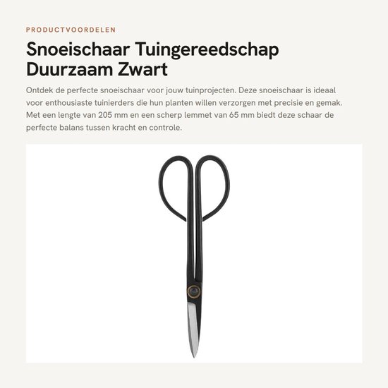 Dailygoods- Snoeischaar 205mm - Duurzaam Handgereedschap - Bonsai-Schaar - Snijblad 65mm - Lichtgewicht 158g - Perfect voor Tuinieren - Bonsaischaar