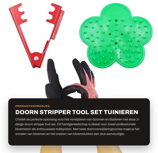 Dailygoods- Snoeischaar - Doornverwijderingsset - Tuinhandschoenen - Handgereedschap - Bloemstukken - Twee doornverwijderingszones - Tuingereedschap van Dailygoods