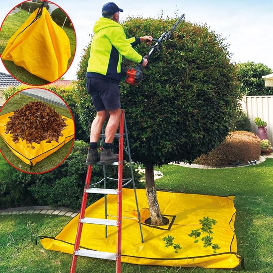 Dailygoods- Snoeizeil 78,7 x 78,7 cm - Struiktrimzeil - Hoekgespen - Bladeren verzamelen - Waterdicht - Lichtgewicht 2 kg - Tuinzeil