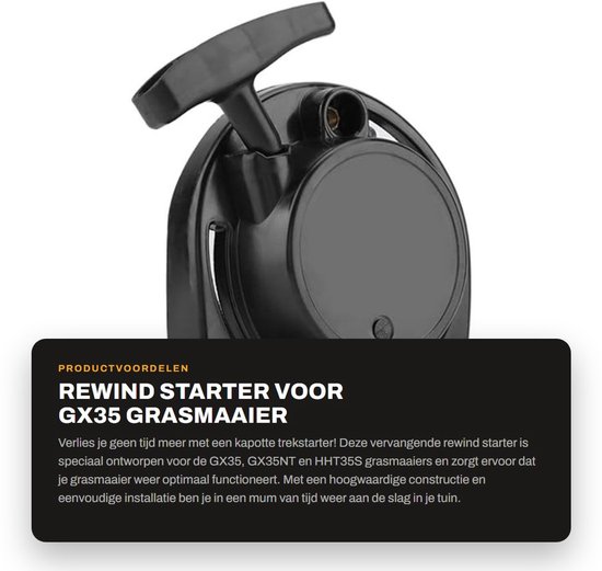 Dailygoods- Startkoord vervangingsonderdeel - Geschikt voor GX35 - GX35NT - HHT35S - Grasmaaier - Eenvoudig te gebruiken - Directe vervanging - Startmechanisme
