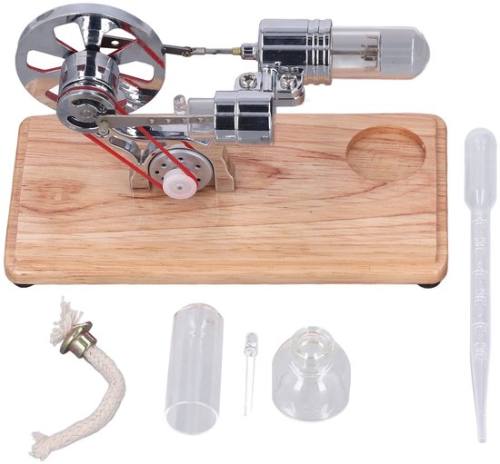 Dailygoods- Stirlingmotor Laag Geluid - Wetenschappelijk Model - Vloeibare Werking - Fysica Toepassing - Hoogwaardige Kwaliteit - Praktisch Ontwerp - Motor