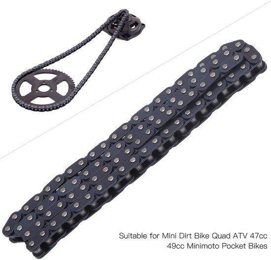 Dailygoods- T8F-ketting slijtvast - Kettingvervanging - Mini Crossmotor - Quad ATV - 47cc/49cc - Pocket Bikes - Motorfiets Ketting