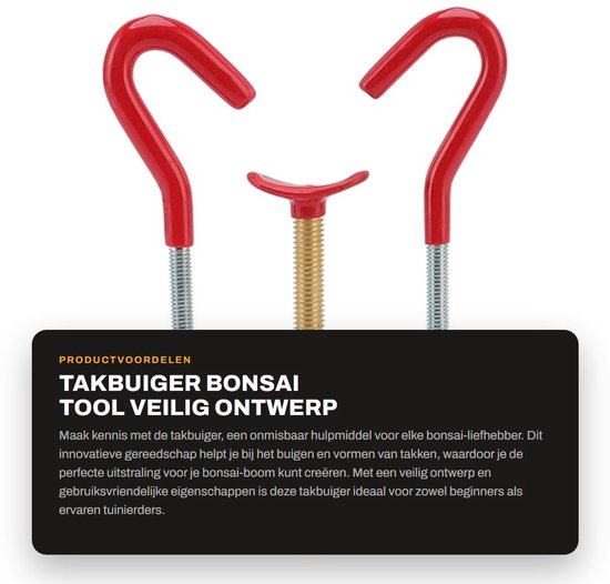 Dailygoods - Takbuiger - Bonsai Tool - Veilig ontwerp - Koolstofstaal - Takken buigen - Geschikt voor tuinliefhebbers - 16 x 12 x 3 cm
