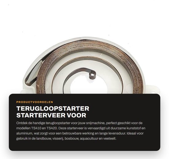 Dailygoods- Terugloopstarter Hoogwaardig Materiaal - Starterveer - Geschikt voor TS410/TS420 - Duurzaam - Betrouwbaar - Lichtgewicht 42 g - Startveer