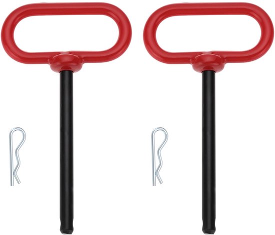 Dailygoods- Trekhaakpen 3/8 x 4 Inch - Trekhaak voor Aanhangwagens - Trekhaakpennen voor Grasmaaier - Slijtvast Koolstofstaal - Veiligheidsclip met Sterke Klemkracht