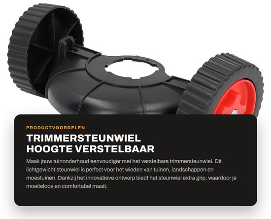 Dailygoods - Trimmersteunwiel - Hoogte Verstelbaar - Lichtgewicht Draadtrimmerwiel - Ideaal voor Tuinonderhoud - Vervangend Graswackerwiel - Geschikt...
