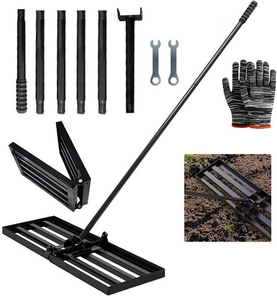 Dailygoods - Tuin Rake met Stalen Handvat - Efficiënt voor Grond Egalisatie