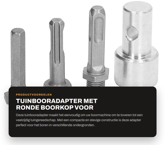 Dailygoods - Tuinbooradapter Met Ronde Boorkop voor Tuingereedschap