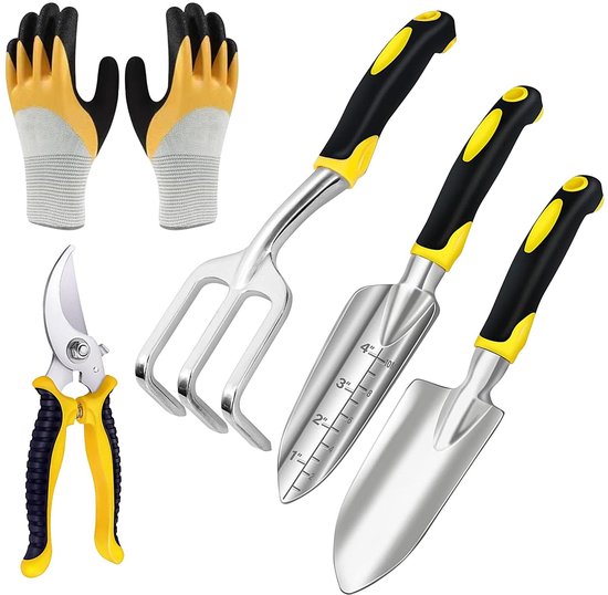 Dailygoods - Tuingereedschapsset - 5-delige tuinwerkset - Handig en duurzaam - Aluminium - Tuinbeplanting - Compleet voor elke tuinier