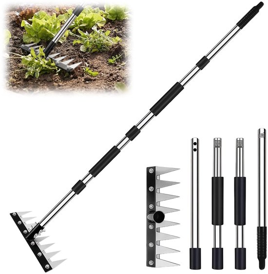 Dailygoods - Tuinhark - 155 cm, Manganese Staal, 8 Tanden van Dailygoods