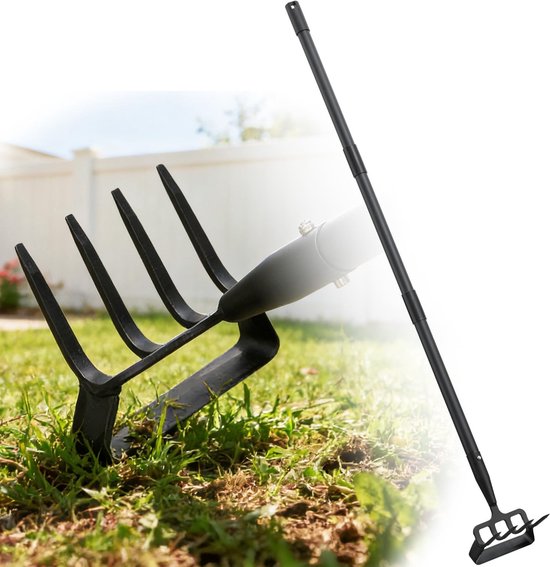 Dailygoods- Tuinschoffel 2-in-1 - Zware Stijgbeugelschoffel/Cultivator - Lange Steel 120 cm - Lichtgewicht - Veiligheidsuitrusting - Onderhoudsadvies - Tuingereedschap