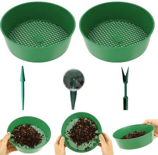 Dailygoods- Tuinzeef Set - 5 Stuks Tuingereedschap - Hoogwaardig PP-Plastic - Zaailingenvoeder - Grondschep - Voor Mini Tuin/Balkon