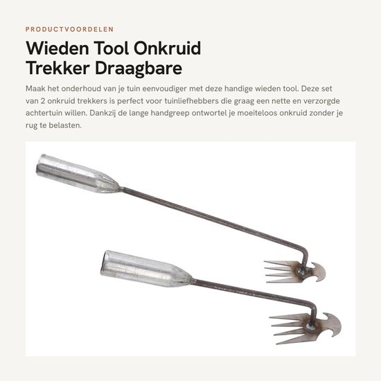 Dailygoods- Wieden Tool - Onkruidborstel - Onkruidtrekker - Draagbare Handschoffel - 4 Tanden - Lange Handgreep - Onkruidverwijderaar van Dailygoods