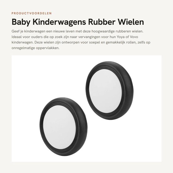 Dailygoods- Wielen Rubber Vervanging - Kinderwagenwielen - Slijtvast - Vloeiend Rollen - Compatibel met Meerdere Merken - Duurzaam Materiaal