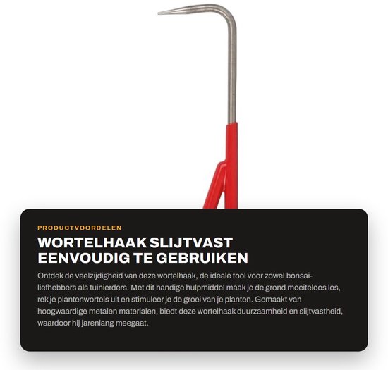 Dailygoods- Wortelhaak Slijtvast - Tuingereedschap - Bonsai Tool - Grond Losmaken - Plantenwortels Rekken - Duurzaam Materiaal