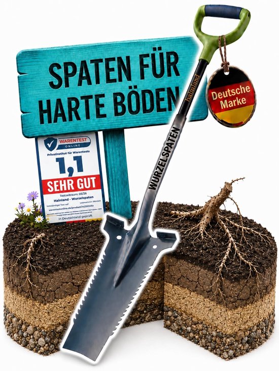 Dailygoods- Wortelspade Professioneel - Robuuste Schop - Koolstofstaal - Ergonomische Handgreep - Lichtgewicht - Maximale Efficiëntie - Tuinschep