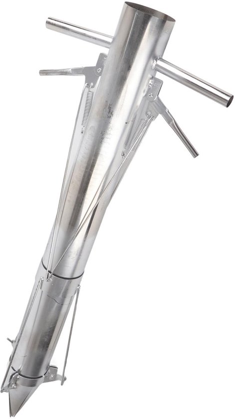 Dailygoods- Zaailingtransplanter RVS - Handmatige Plant Transplanter - Tuin Transplantatietool - Dubbel Handvat - Geschikt voor Zachte Grond - Lengte 87 cm - Plantenplanter