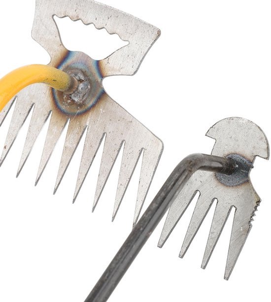 Dailygoody - Draagbaar Tuinwiedergereedschap - Tuinhark 11 Tanden - Rubber handvat