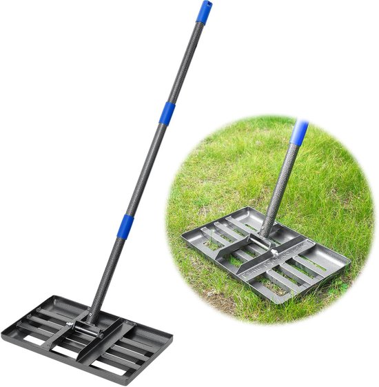 Dailygoody - Gazonhark voor egalisatie - Metalen hark met steel van 152 cm - Stevige tuin-egalisator met gladde randen - Ondersteunt moeiteloos onderh...
