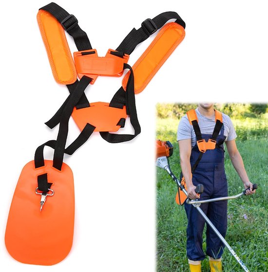 Dailygoody - Trimmer schouderriem - Draagriem voor bosmaaier - Comfortabele tuinervaring - Oranje - Grastrimmerriem - Vermindert vermoeidheid - Geschi...