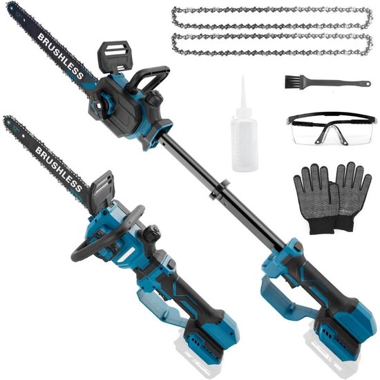 DailySupplies® Telescopische Snoeischaar - Mini Kettingzaag - Heggenschaar - Takkenschaar - Takkenzaag - Elektrische Snoeizaag met Accu - Zwart en Blauw van DailySupplies®