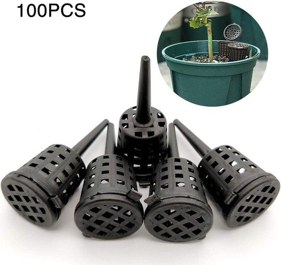 Daity 100 stuks - Meststofmand met deksel voor langzaam vrijkomende en vertraagd vrijkomende meststof, tuinkwekerijpotten, draagbare aquarium-orchideeëntuin, landbouw, langzaam vrijkomende meststof voor bonsai-gekweekte planten (5*2cm) van Merkloos	