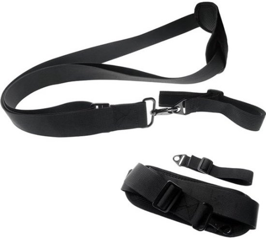 Daity Universele grasmaaierriem, verstelbare schouderriem voor duwmaaiers, stevige nylon steunriem, gevoerde rugsteun, zwart van Merkloos	