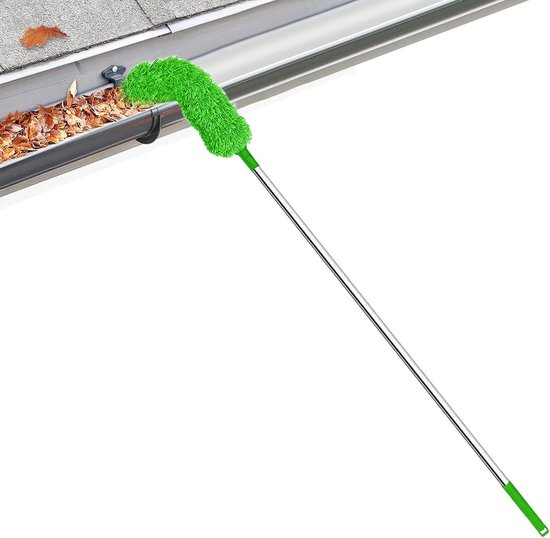 Dakgoot Reiniger - Bladverwijderaar Borstel - Dakgoot Onderhoud - Uitschuifbare Telescoopsteel - Tot 2.5 Meter - Grijs