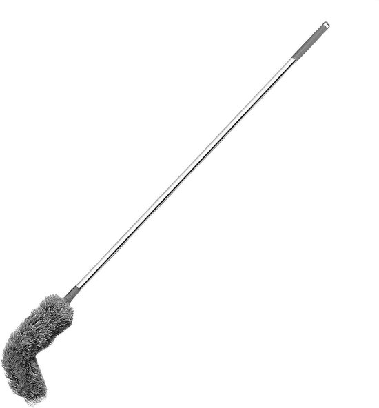 Dakgoot reiniger - Gootborstel telescopisch - Dakonderhoud uitvoeren - Buigbare borstelkop - Tot 220 cm - Grijs