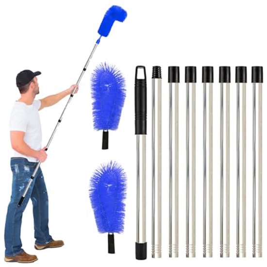 Dakgootreinigingsborstel met Telescoopstang voor Effectieve Reiniging van Vuil en Bladeren van Merkloos	