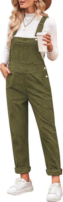 Dames tuinbroek corduroy baggy casual jumpsuit overall met bandjes