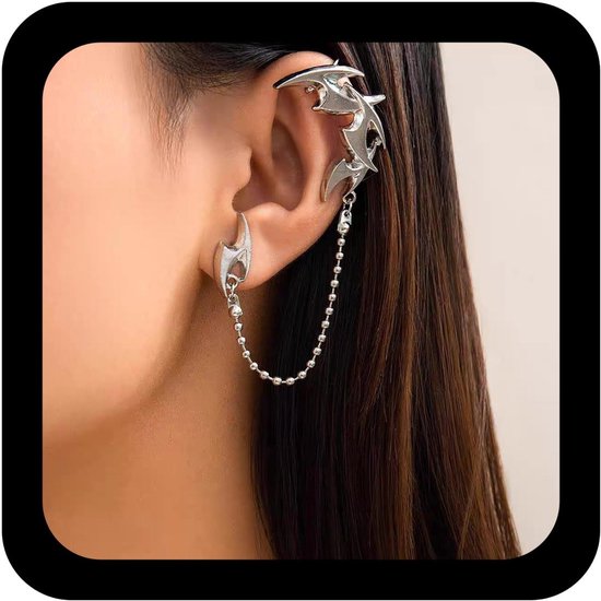 Dart Oormanchet Voor Vrouwen Onregelmatige Kwast Parelketting Oorbellen Cyberpunk Darts Knorpel Clip Op Oorbellen Een Lope Piercing Bungelende Ketting Oorbel Feest Afstuderen Sieraden