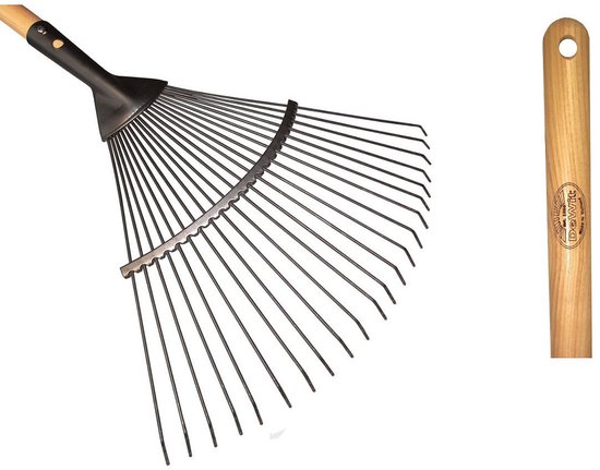 De Wit Gazonhark met essen steel 137 cm - 24 tanden - 56 cm breed