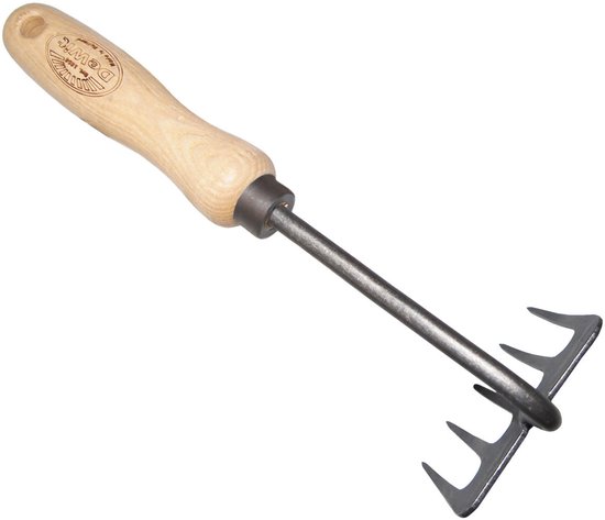 De Wit Gesmede handhark 5-tands met essenhouten handvat - 14 cm
