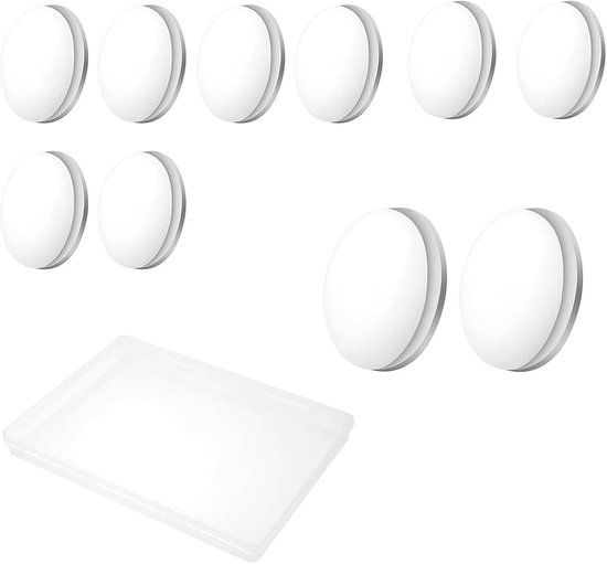 DEANKEJI 10 stuks douchegordijnmagneten, wit, rond, magnetisch, gordijnmagneten, gordijnverzwaarders, geschikt voor gordijnen, tafelkleden, douchegordijnen van DEANKEJI